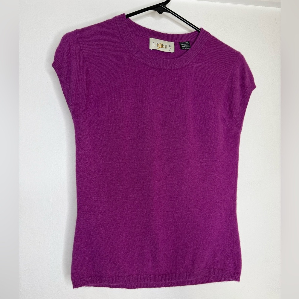 Vintage Cashmere Cyrus Magenta Knit Top